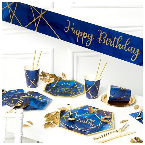 Compleanno blu navy e oro