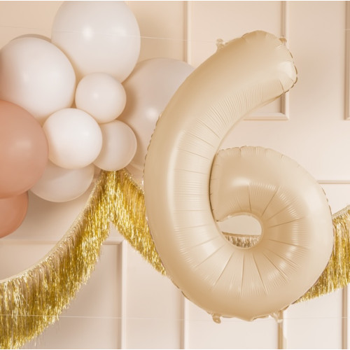 Ballons de Chiffres Beige Pastel