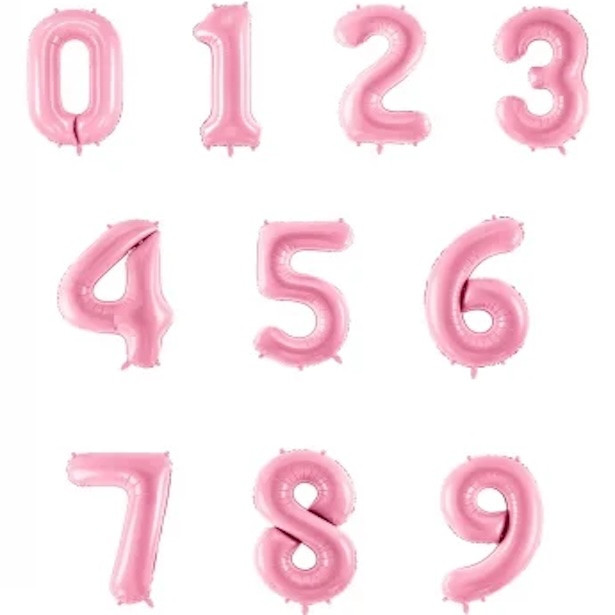 Palloncini con numeri rosa chiaro