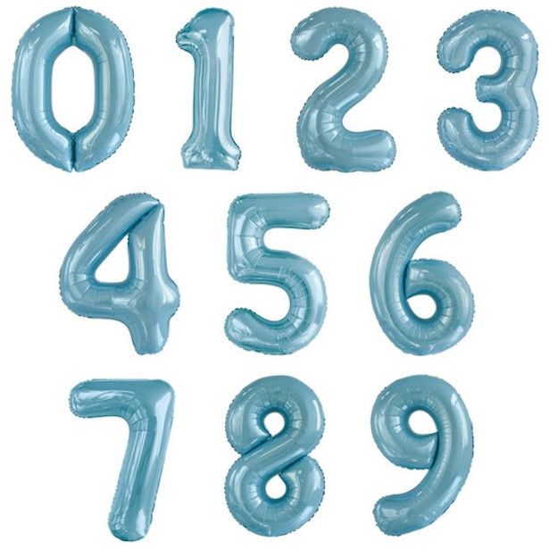 Palloncini con numeri azzurri