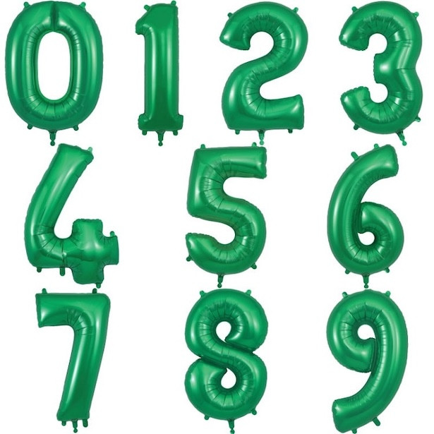Palloncini con numeri verdi